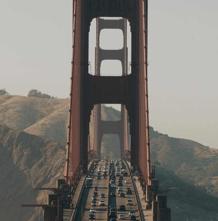 Traffic on the Golden Gate Bridge