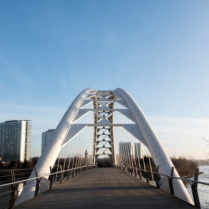 White Bridge Under Blue Sky